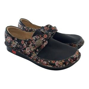 Alegria Brenna Garland Women’s Floral Patterned Black Mary Jane Shoes Sz 40(9.5)
